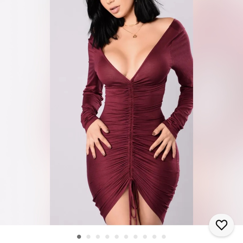 Fashion nova women Hong Kong ruched dress size m color red nwt